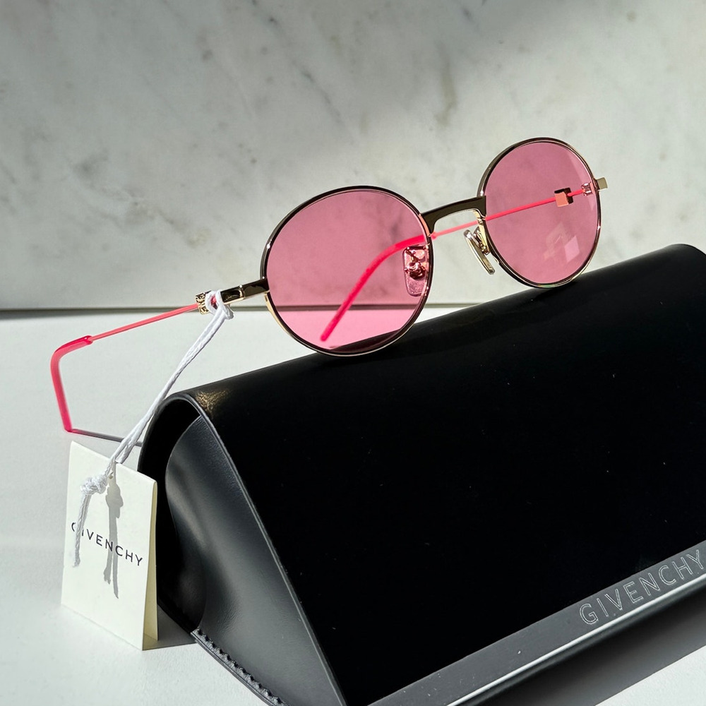 NEW Givenchy GV40107U 30Y Speed Oval Gold Pink Sunglasses $450